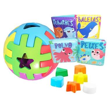 Imagem de Kit Brinquedo Educativo Para Bebês Pedagógico Sensorial Lembrancinha A