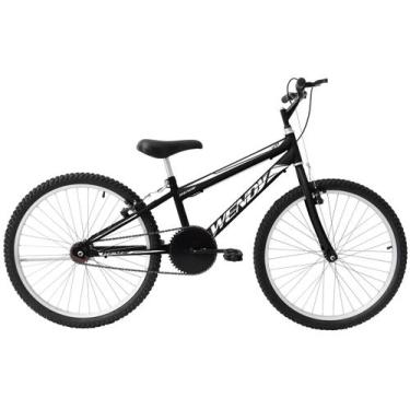 Imagem de Bicicleta Aro 24 Masculina Infantil Wendy Freio V-Brake, Preto, Branco