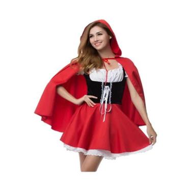 Imagem de Fantasia De Chapeuzinho Vermelho Para Adultos, Vestido De Halloween, C