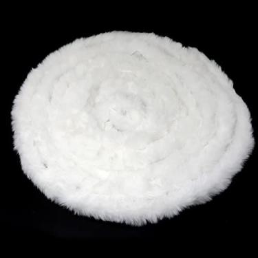 Imagem de Honbay 5,47 metros de fita de pele sintética de Natal, tiras de tecido branco macio e fofo para decoração de árvore de Natal, guirlandas, laços de guirlanda ou enfeite de roupas (5 polegadas)