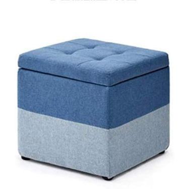 Imagem de Banqueta multifuncional para pés – Banco de sapatos substituível e caixa de armazenamento, assento quadrado acolchoado com capa para sala de estar e área de vestir, solução compacta para apoio para os