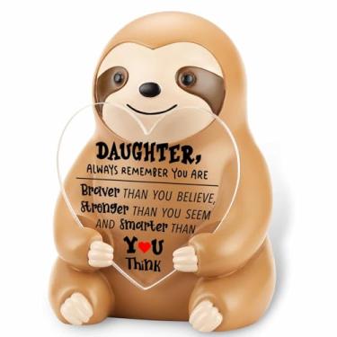 Imagem de EFFJNSG Presente de estatueta de preguiça para filha, lembrete sentimental para filha da mãe ou do pai, decoração de mesa inspiradora para meninas, adolescentes, estudantes universitários, presente de