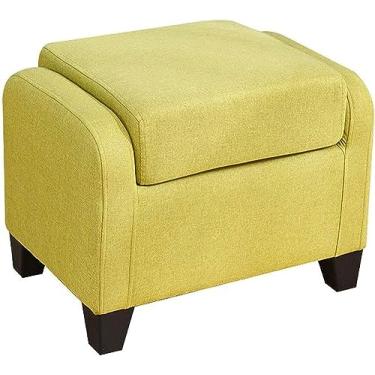 Imagem de Banqueta para pés de madeira maciça - apoio para os pés versátil para sala de estar, sofá e penteadeira, banco de sapatos criativo, banquinho doméstico elegante 60 x 40 x 40 cm