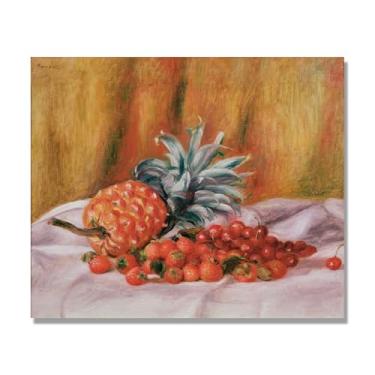 Imagem de Arte em tela vintage de frutas mortas, pintura clássica de cozinha country, decoração de parede de casa de fazenda quente para sala de jantar e cozinha. A41. 70x84cm-27,5x33,1 pol. Somente tela