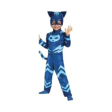 Imagem de Fantasia De Pijama De Herói De Anime Azul Com Máscara Para Meninos E M