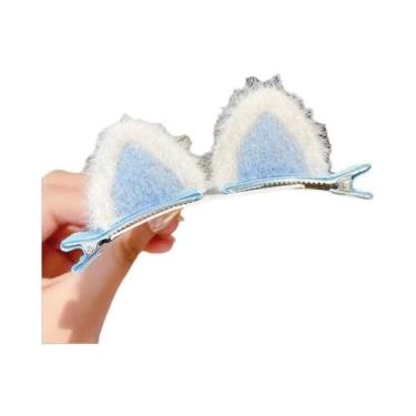 Imagem de Presilhas De Cabelo Com Orelhas De Gato De Pelúcia Fofas Para Meninas,