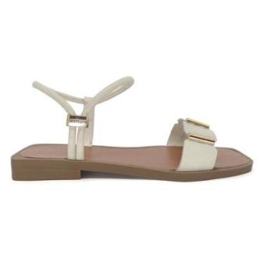 Imagem de Sandália Rasteira Bottero Couro Bico Quadrado Calce Fácil-Feminino