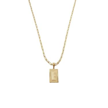 Imagem de Cordão 45Cm Masculino Feminino Pingente Letra E Banhado Ouro