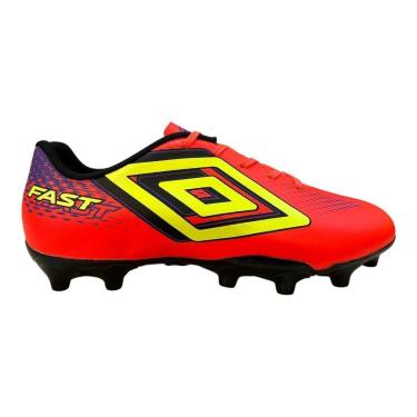 Imagem de Chuteira Masculino Umbro Fast II Esporte Campo Cravo Conforto Laranja-Masculino