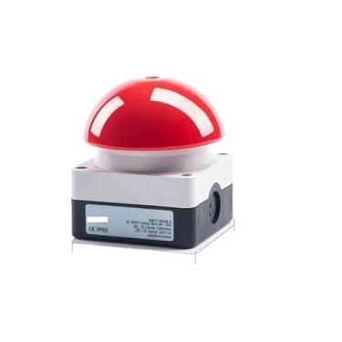 Imagem de Interruptor de raquete de pé de 5/10 peças, interruptor de botão de parada de emergência de cabeça de cogumelo esférico, autobloqueio, autorreinicialização, IP65 à prova d'água (vermelho auto-reset, 5