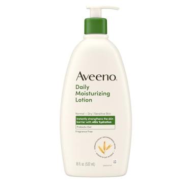 Imagem de Aveeno Daily Moisturizer, Body Lotion, For Dry Skin, Prebiotic Oat Fragrance Free, 18 fl. oz, Pack of 1