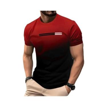 Imagem de Camiseta Masculina De Secagem Rápida Para O Verão, Moda Casual Streetw