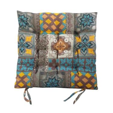 Imagem de Kit com 8 Almofadas Assento Futon Estampado Gorgurinho - com Amarril para Cadeiras e Bancos, Confortáveis e Duráveis, Versáteis para Casa e Eventos (EST 08)