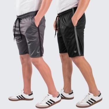 Imagem de Kit 2 Short Bermuda Masculina Esporte Helanca Academia Treino Premium-Masculino