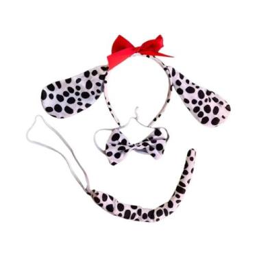 Imagem de Tiara De Cão Dálmata Adulto Com Orelhas, Laço E Cauda, Fantasia De Des