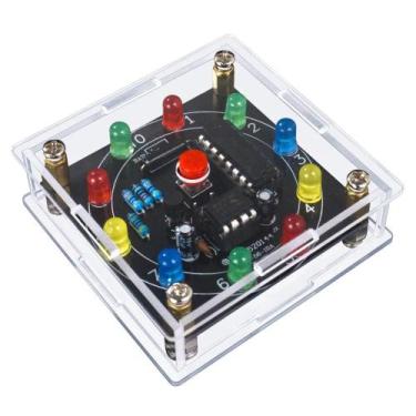 Imagem de Kit Eletrônico Roda Da Sorte Com Luz LED NE555 CD4017 3V Jogo De Dados