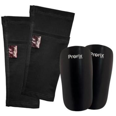 Imagem de Kit Caneleira Infantil e Porta Caneleira Preto Profix Sports, P - 20 a