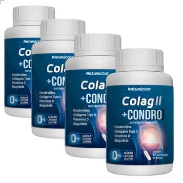 Imagem de Kit 4 Potes Colag II + Condro Suplemento Alimentar Natural 240 Capsula