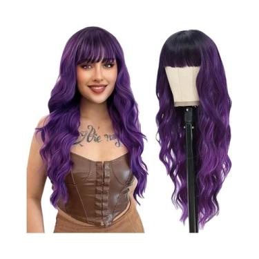 Imagem de Peruca Sintética Loira Cacheada Ondulada De 26 Polegadas Com Franja, R