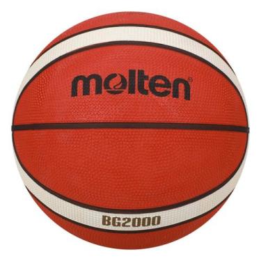 Imagem de Bola De Basquete Molten Rubber Cover T6, Laranja, Branco, Único