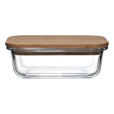 Imagem de Pote Hermético Tampa Bambu 1.04l Vidro Mimo Style