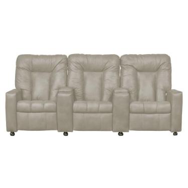 Imagem de Poltrona Reclinável 3 lugares para Sala de Cinema Pequim Corano Bege -