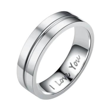 Imagem de Anéis De Noivado Em Aço Inoxidável Com Cristal Para Casais, Presente D