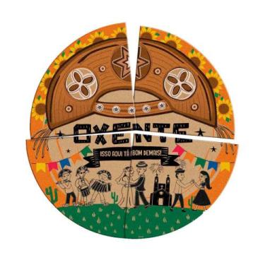 Imagem de Painel Redondo Festa Junina Decoração Pendurar Parede Cangaço Sertão N