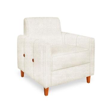 Imagem de Poltrona Zoe Linho Pés De Madeira - Pallazio Cor Natural