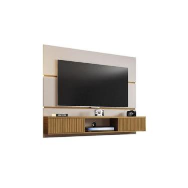 Imagem de Painel Para TV Âmbar Off White Com Cinamomo Ripado - Bechara Móveis