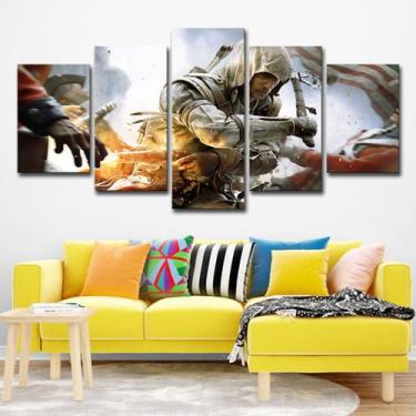 Imagem de Pôsteres de pintura de parede em tela Impressão de 5 painéis de anime 