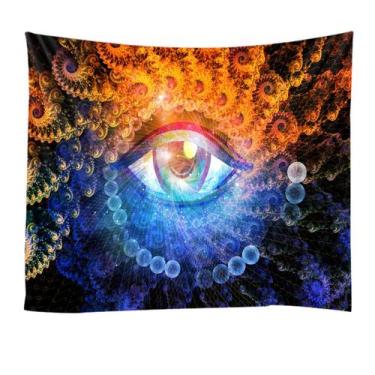 Imagem de Tapeçaria de parede psicodélica para olhos 200x150cm de fibra de micro