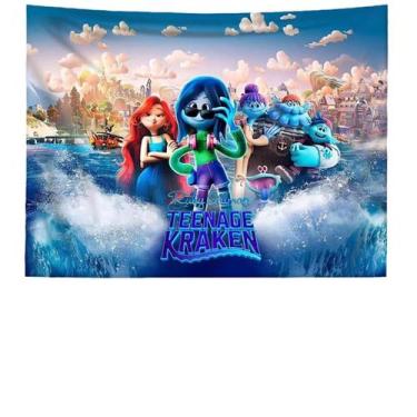 Imagem de Tapeçaria Teenages Krakens Anime Manga 150x100cm Poliéster - Yiweisai