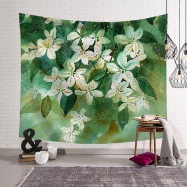 Imagem de Tapeçaria, plantas, flores, microtecido de parede, 150x130cm, decoraçã