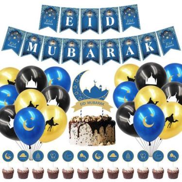 Imagem de Kit de balões: balões de látex para festa de Eid Mubarak, 31 unidades 