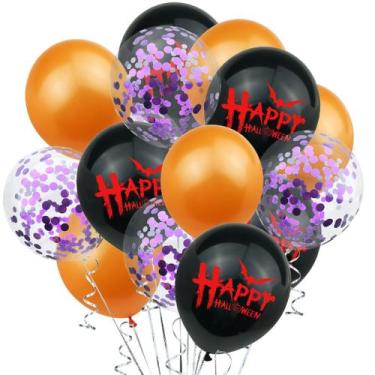 Imagem de Kit de balões para decoração de festa de Halloween Red Pumpkin x15 - y