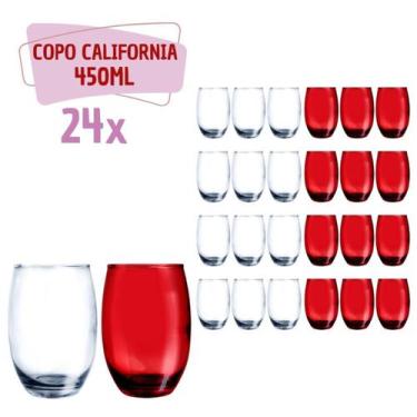 Imagem de 12 Copo Vermelho + 12 Copos Transp California Redondo 450ml - PRATICAS