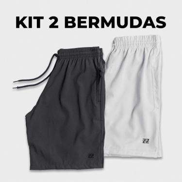 Imagem de Kit 2 Bermudas Masculinas Academia Treino Praia Corrida Shorts Elástico Luzzoo-Masculino