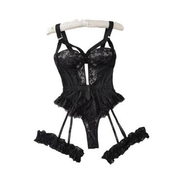 Imagem de Conjunto De Lingerie Com Renda Floral Vermelha Para Mulheres, Sutiã Co