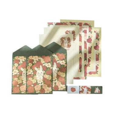 Imagem de Conjunto De Papel Para Cartas Com 6 Folhas E 3 Envelopes, Material De 