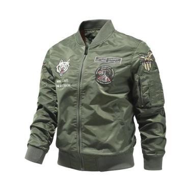 Imagem de Jaqueta Masculina Oversized Retrô Americana MA1 De Piloto Bordada Para