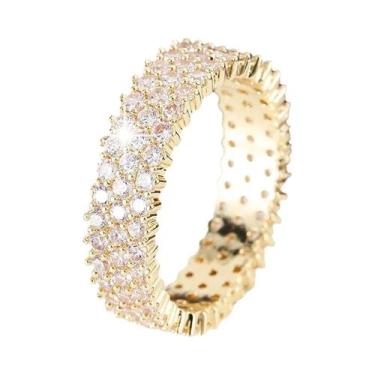 Imagem de Anel De Cobre Com Zircônia Cúbica Luxuoso E Elegante Para Mulheres, Jo