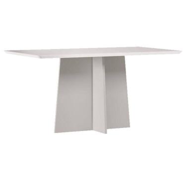 Imagem de Mesa De Jantar Anitta 160x90 Cm Com Vidro Off White - New Ceval