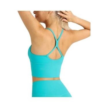 Imagem de Top Esportivo Feminino Sexy Com Costas Cruzadas Em Cor Sólida Para Yog