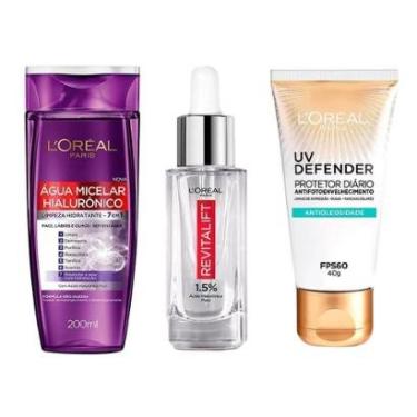 Imagem de L'Oréal Paris Kit - Água Micelar + Sérum + Protetor Solar Antioleosidade FPS 60 Kit-Unissex
