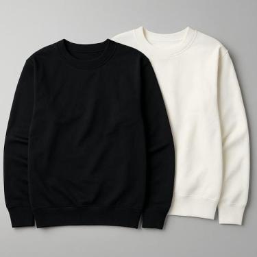 Imagem de Kit 2 Blusas de Moletom Gola Careca Unissex Premium Streetwear Inverno