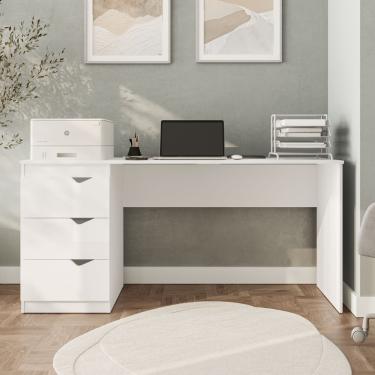 Imagem de Escrivaninha 3 Gavetas Porto Politorno - Branco
