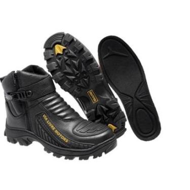 Imagem de Bota Motociclista Masculina Semi Impermeavel Couro Legitimo Conforto 04-Masculino