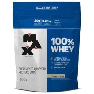 Imagem de Suplemento em pó 100% Whey proteínas100% Whey em sachê de 900g Max Titanium-Unissex