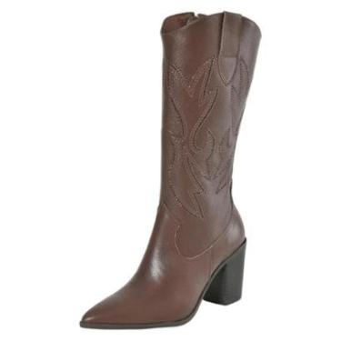 Imagem de Bota Feminina Salto Bloco Media Conforto Country Via Marte-Feminino